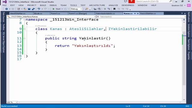 C# Dersleri 2 - OOP (Nesne Yönelimli Programlama) 2.10 - Interface