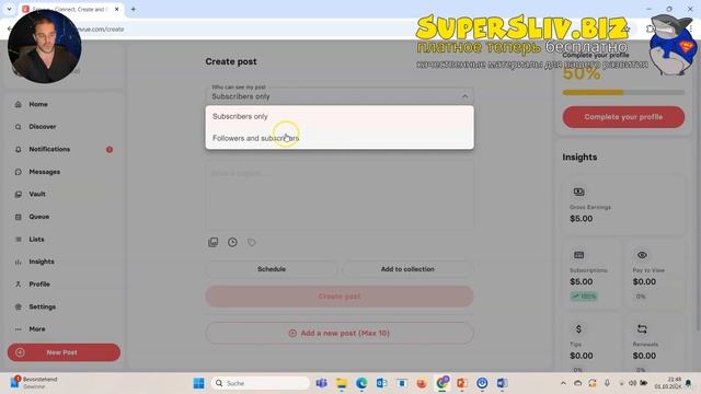 [SuperSliv.biz] 026. Creating a nice Fanvue Profile and doing the first Post