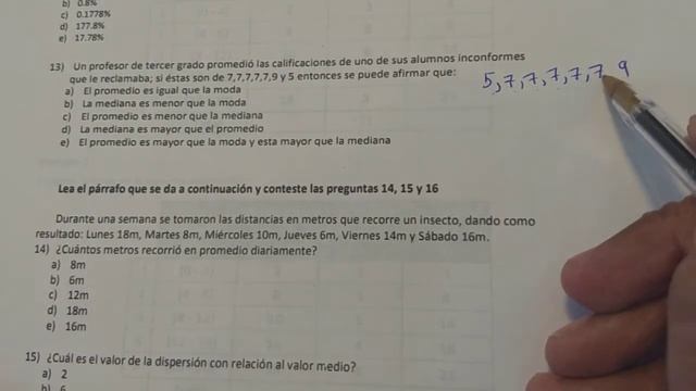 media, moda y mediana II PROBABILIDAD Y ESTADÍSTICA exani II CENEVAL