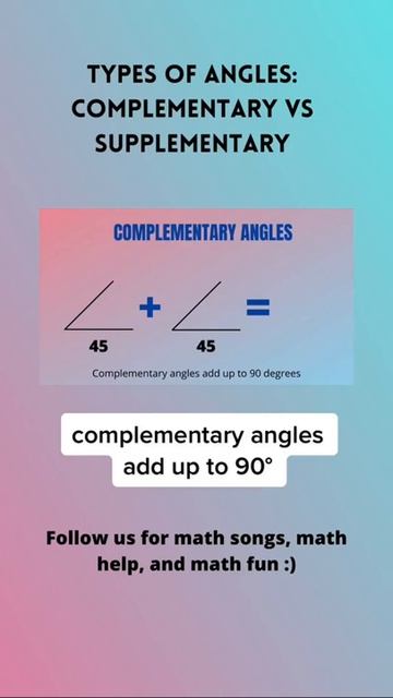 complementary v supplementary angles