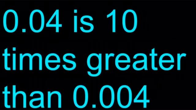 WHAT IS THE RELATIONSHIP BETWEEN 0.04 AND 0.004?........(ANSWERS)