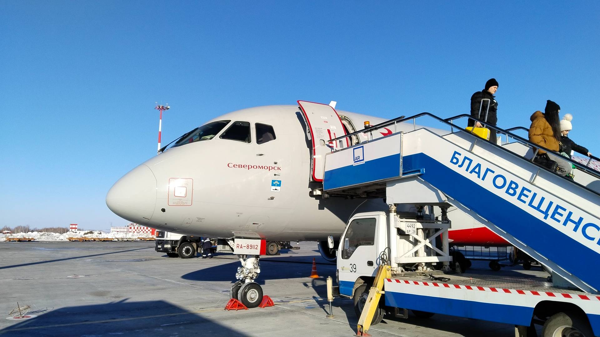 Superjet 100 а/к Россия | Рейс Хабаровск - Благовещенск