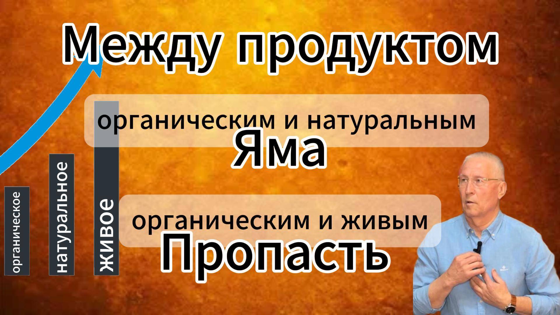 Между продуктом органическим и натуральным - яма, между органическим и живым - пропасть.