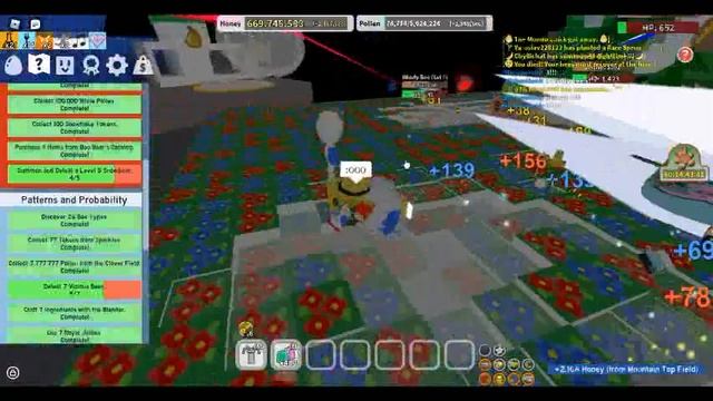 4 wild windy bees in 1 field in bss (ROBLOX)