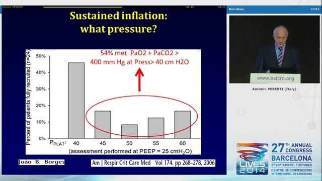 What is the optimal recruitment manoeuvre in ARDS A Pesenti 2014