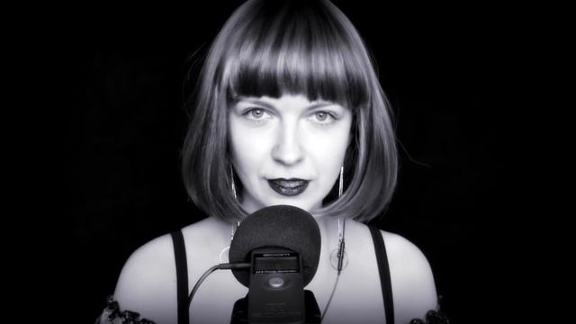 ASMR B&W Triggers: BRUSHES and GLOVES  Massage of your head  Sounds of rain