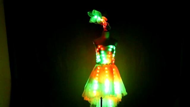 Full color LED lighting Tutu Skirt Sexy Micro Mini Skirts Night Club Lace Gown Trailing Skirt
