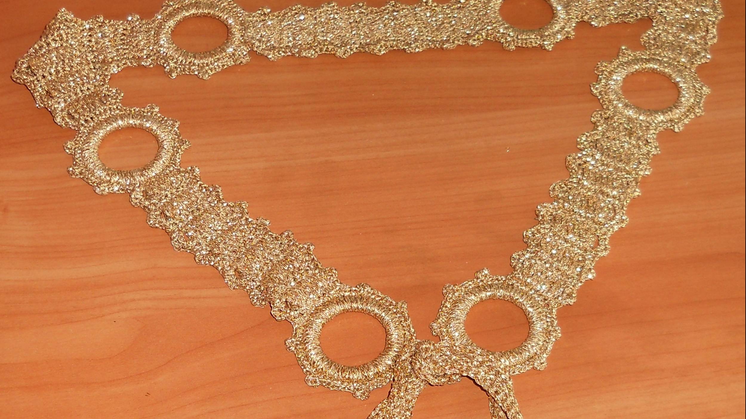 Пояс Золотой крючком Gold Crocheted Belt