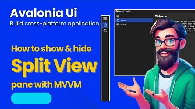 Avalonia Tutorial： How To Show and Hide a Split View Pane with MVVM ｜ SplitView ｜ Cross Platform
