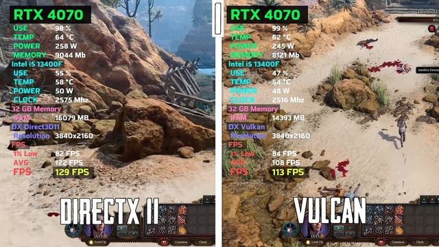 Тест Baldur's Gate 3 - DirectX 11 vs. Vulkan