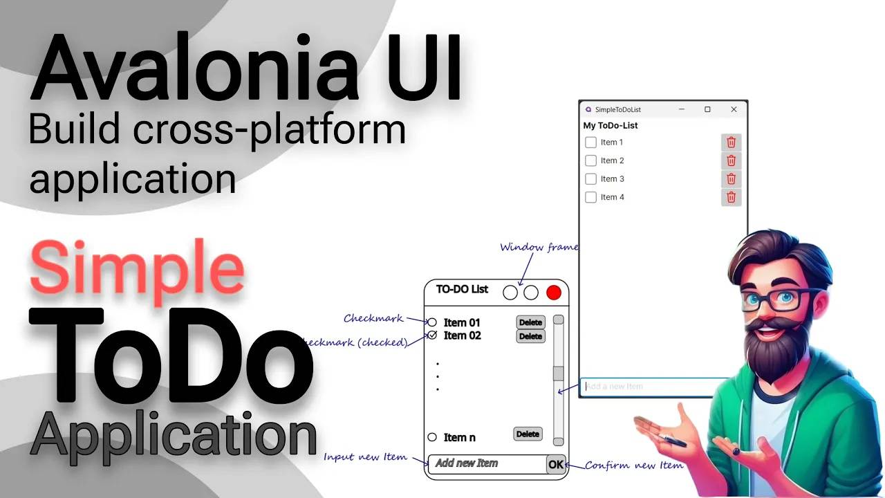 Avalonia Tutorial： Simple ToDo-List in Avalonia UI ｜ Visual studio ｜ Cross Platform
