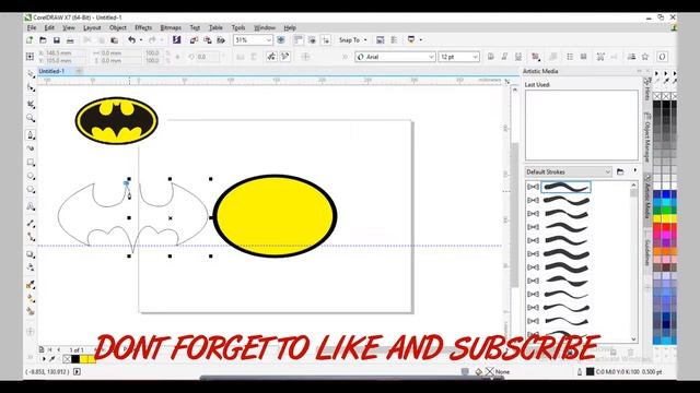 how to design the batman logo in coreldrawx7