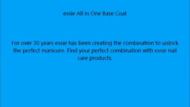 essie All In One Base Coat