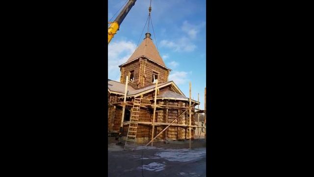 Установка шатра на храм "Умиление"