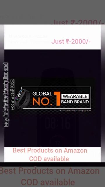 Mi Smart Band 5 – India’s No. 1 Fitness Band, 1.1-inch AMOLED Color Display, Magnetic Charging, 2
