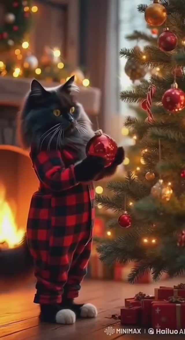 Забавные котики ( Новогоднее настроение)