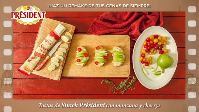 Tostas de Snack con manzana y cherrys | Président