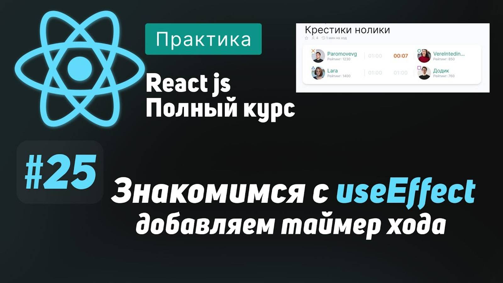 #24 Отрисовка списка игроков на основе данных  - ReactJS Пол