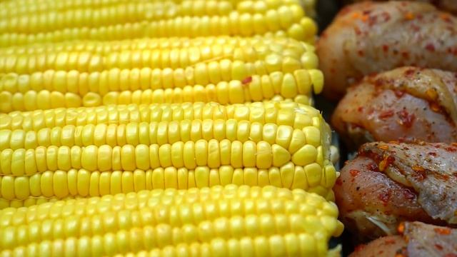 Roasted Corns,Chicken Legs BBQ |Easy Cookin Recipe With Leek Coconut Milk Sauce Eating Delicious.