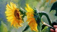 Подсолнухи.Живопись маслом