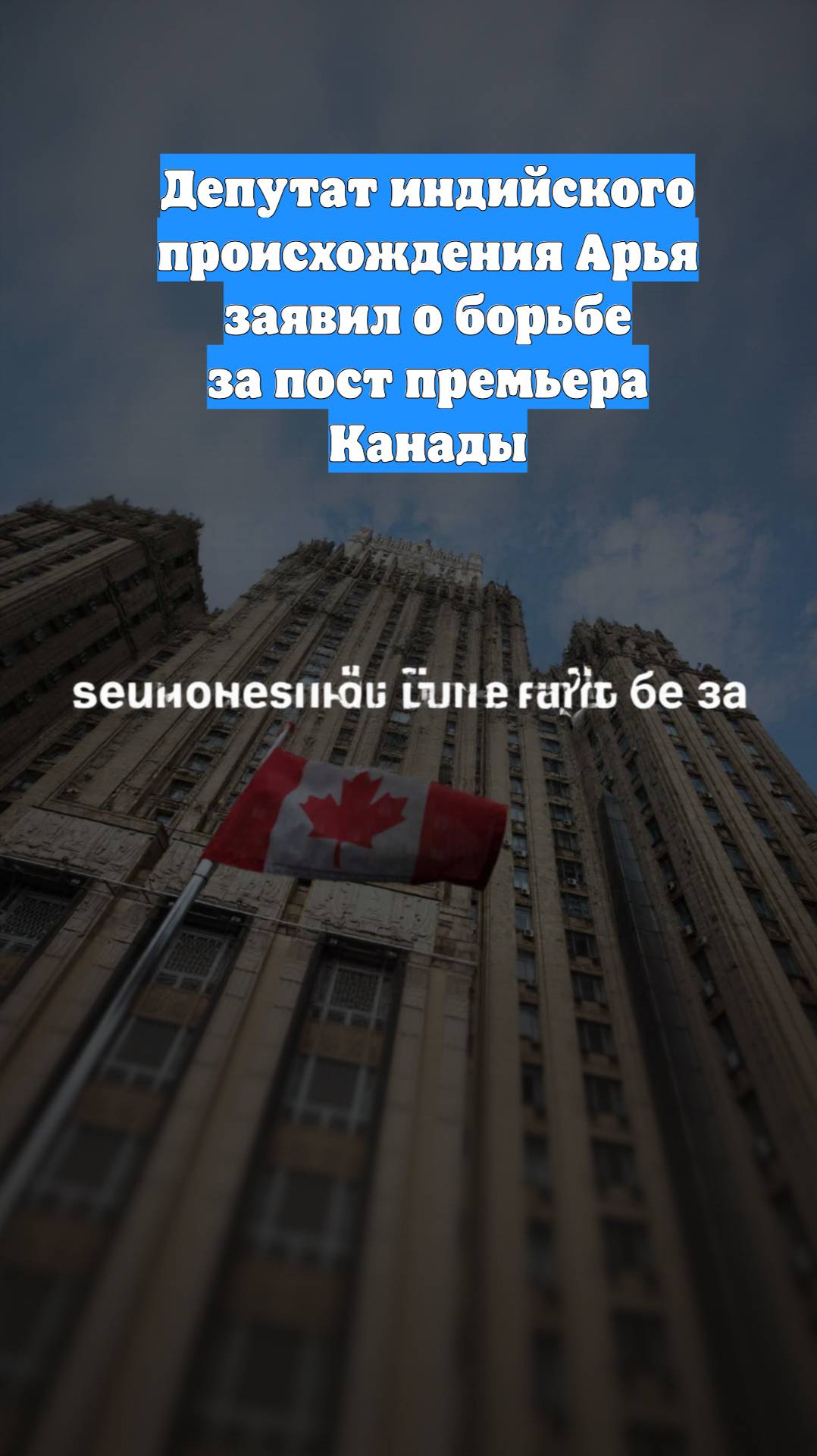 Депутат индийского происхождения Арья заявил о борьбе за пост премьера Канады