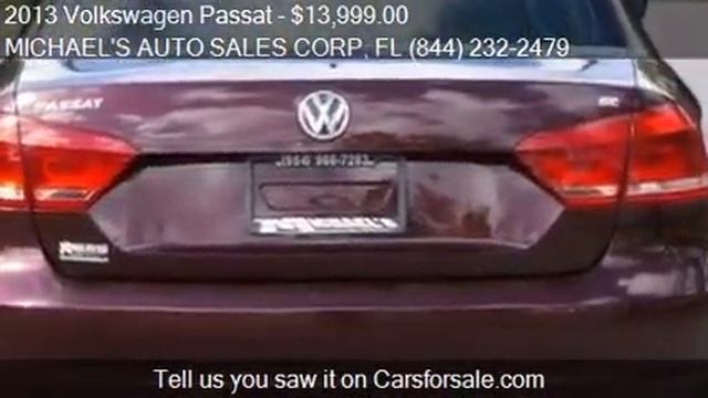 2013 Volkswagen Passat for sale in West Park, FL 33023 at th