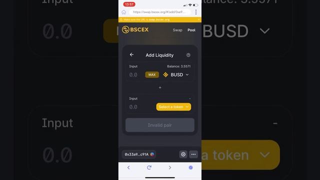 18. How can I provide liquidity for BSCX-BUSD with ezDeFi?