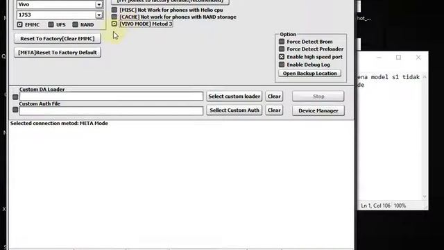 reset pola vivo s1 via avenger dongle mantap