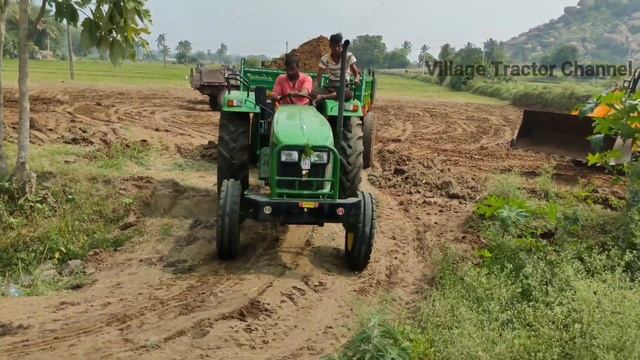 John Deere tractor with fully loaded trolley pulling | John Deere tractor power |VTC Tractor Videos