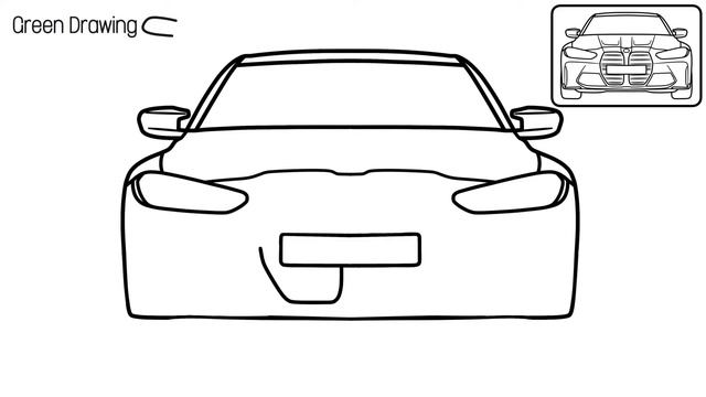 How to draw a BMW M4 G82 Front View easy / drawing bmw m3 4 series competition car