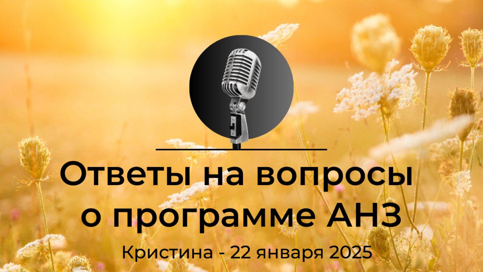 Спикерская АНЗ "Ответы на вопросы о программе АНЗ" Кристина, 22 января 2025 года