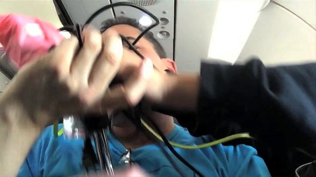 Curly's Grandson on an airplane - Three Stooges