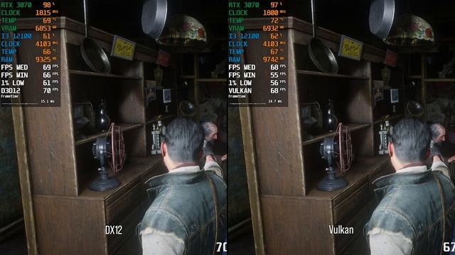 Тест Red Dead Redemption 2 - DX12 VS Vulkan