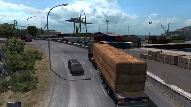 MERCEDES NEW ACTROS - Straw Bales Transport - Euro Truck Simulator 2 Gameplay