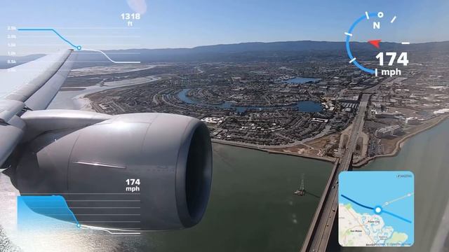 GoPro GPS - United Airlines 777 Landing at SFO- Beautiful San Francisco Approach!