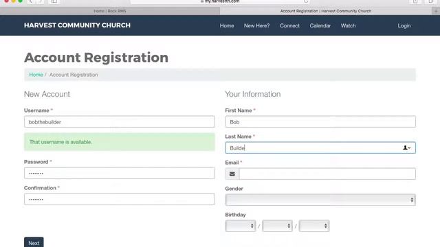 Rock RMS: Creating a Login