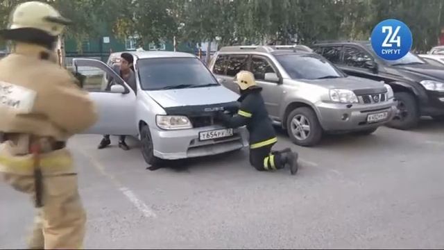 Спасли машину от огня