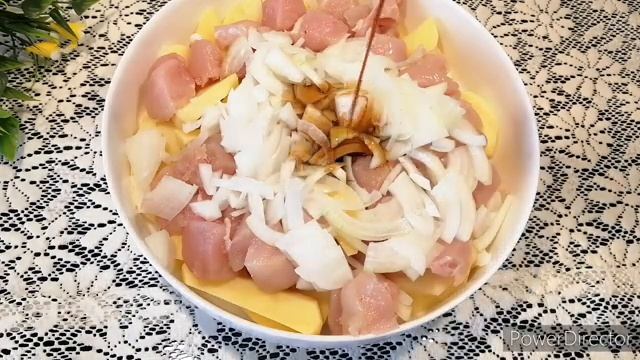 Куриное филе с картофелем в духовке по-дунгански пошаговый рецепт