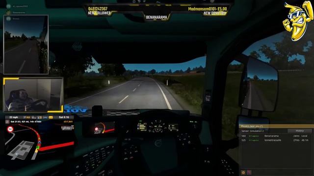 Lenny also doesn't like corners lol (watch mirrors) - ETS2 MP