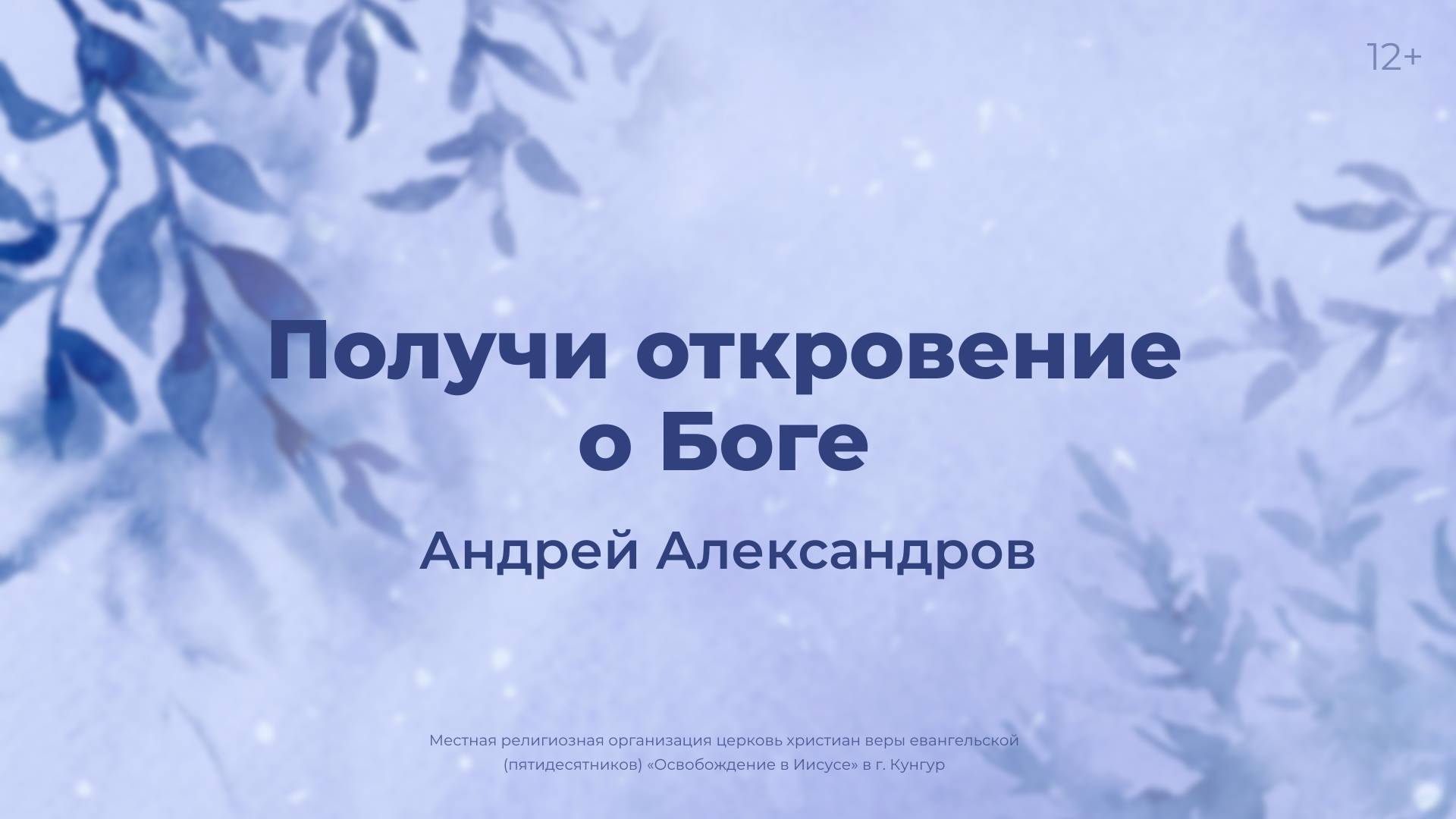 Андрей Александров: Получи откровение о Боге (22 января 2025)