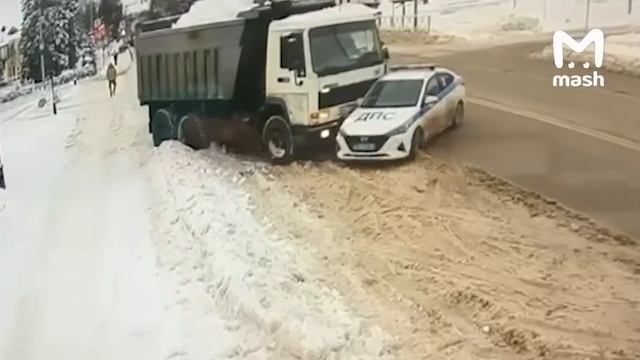 Мстительный таран машины ДПС в Подмосковье