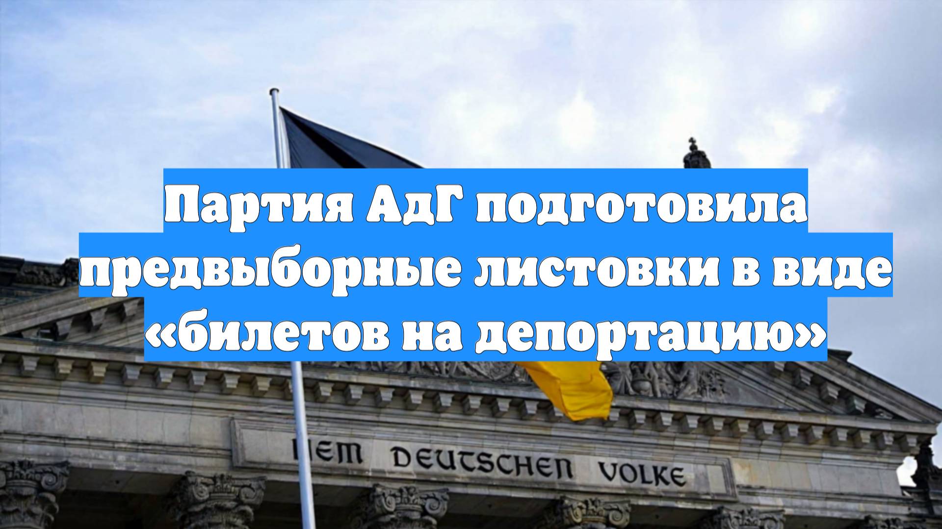 Партия АдГ подготовила предвыборные листовки в виде «билетов на депортацию»