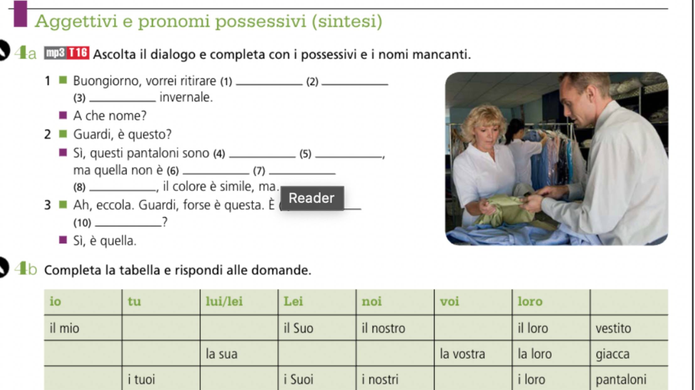 Nuovo Contatto A2 - I possessivi -  Traccia Audio 16