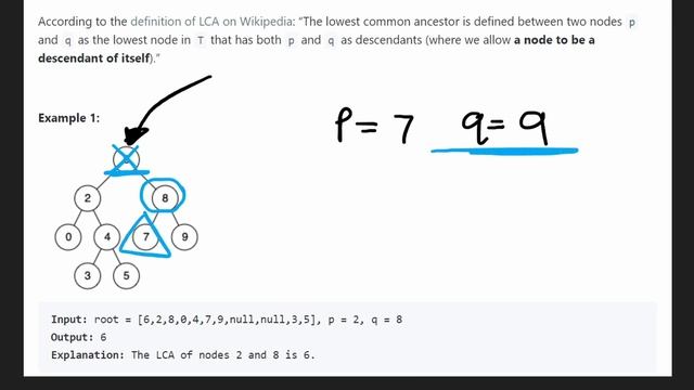 07 - Lowest Common Ancestor of a Binary Search Tree - Leetcode 235 - Python