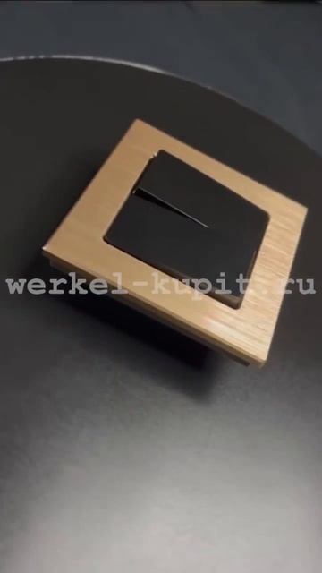 Рамка металл Aluminium бронза механизм 2 х клавишный, цвет черный матовый Werkel