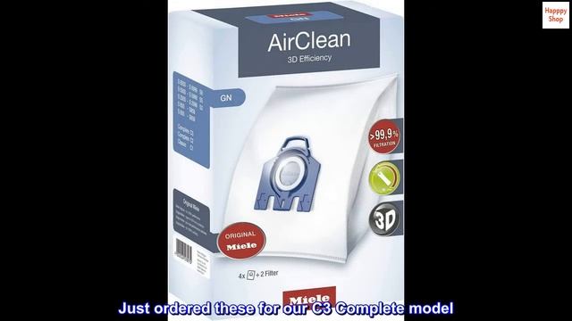Miele 10123210 AirClean 3D Efficiency Dust, Type GN, 4 Bags & 2 Filters, White