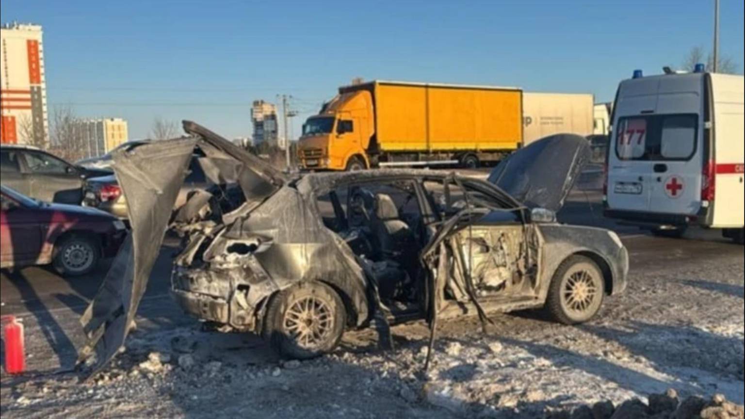 В Набережных Челнах на ходу взорвался автомобиль