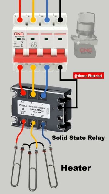 Solid State Relay Connection With MCB Breaker #relay #heater