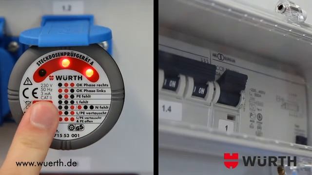 Würth Steckdosenprüfgerät 1A und 1B de