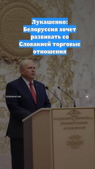 Лукашенко: Белоруссия хочет развивать со Словакией торговые отношения